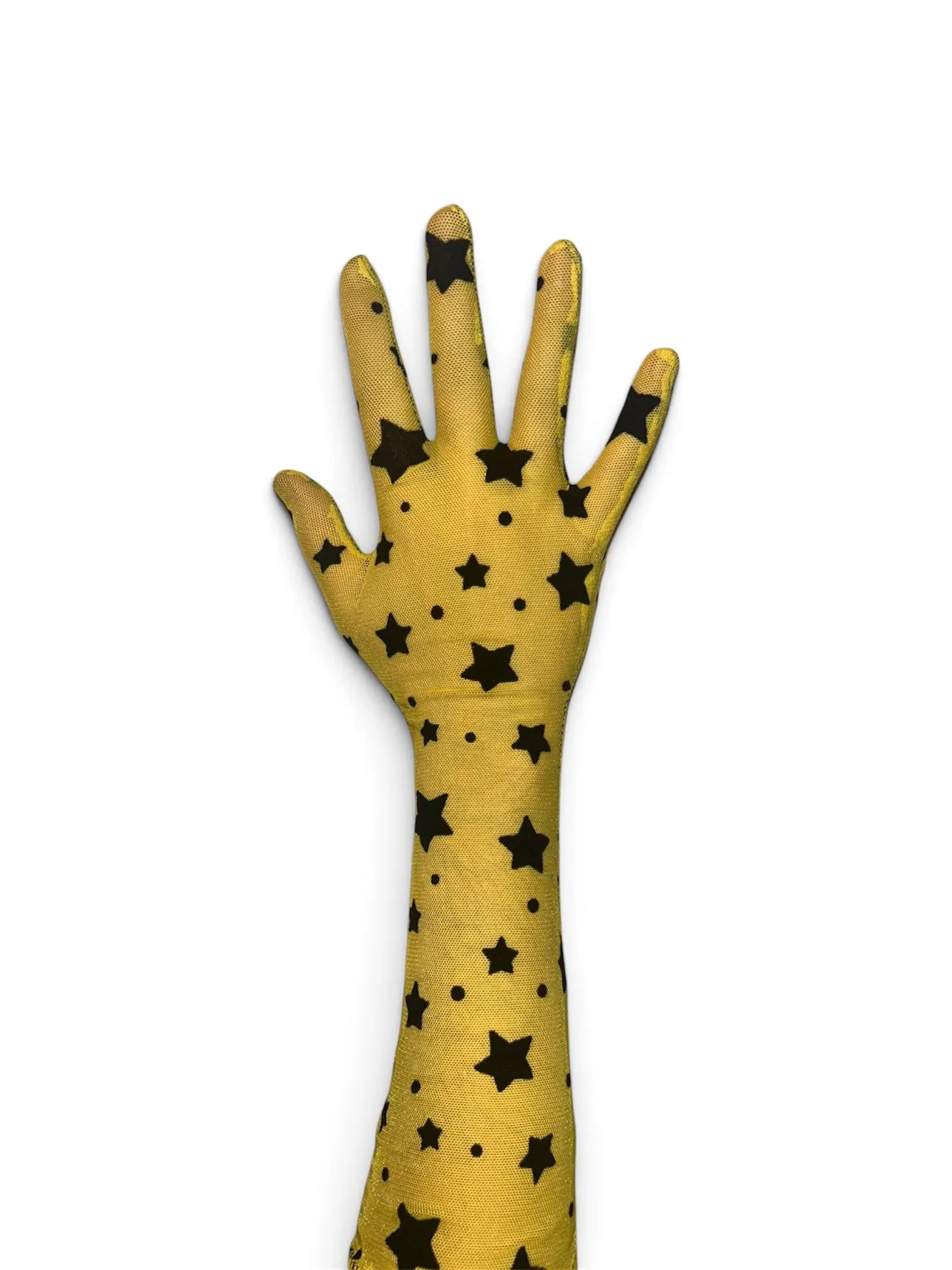 Yellow and black star gloves