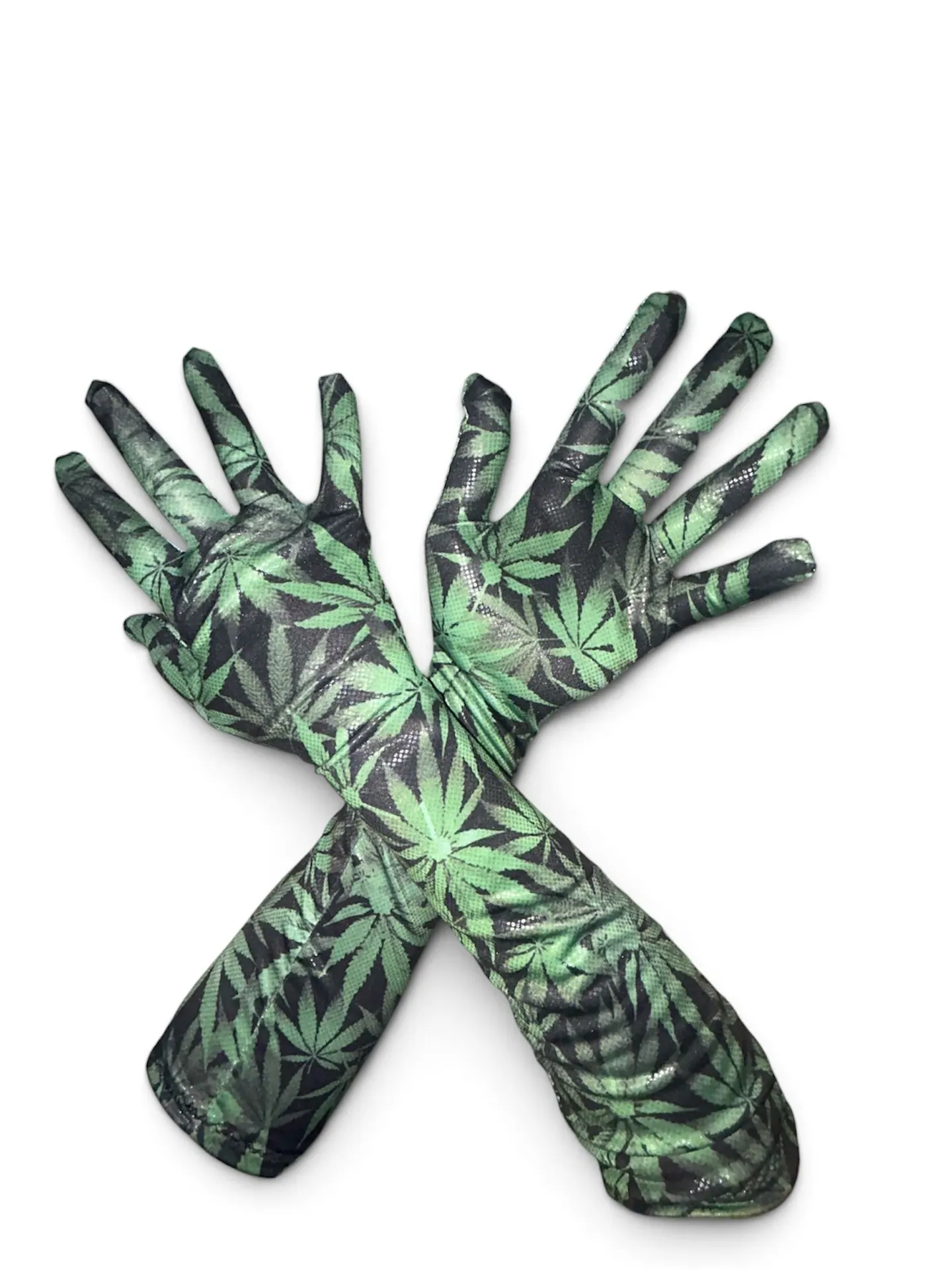 Gloves green leaves